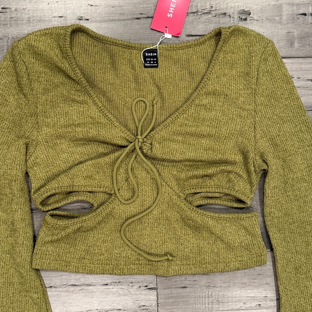 SHEIN Olive Knit Top - Picture 2 of 8